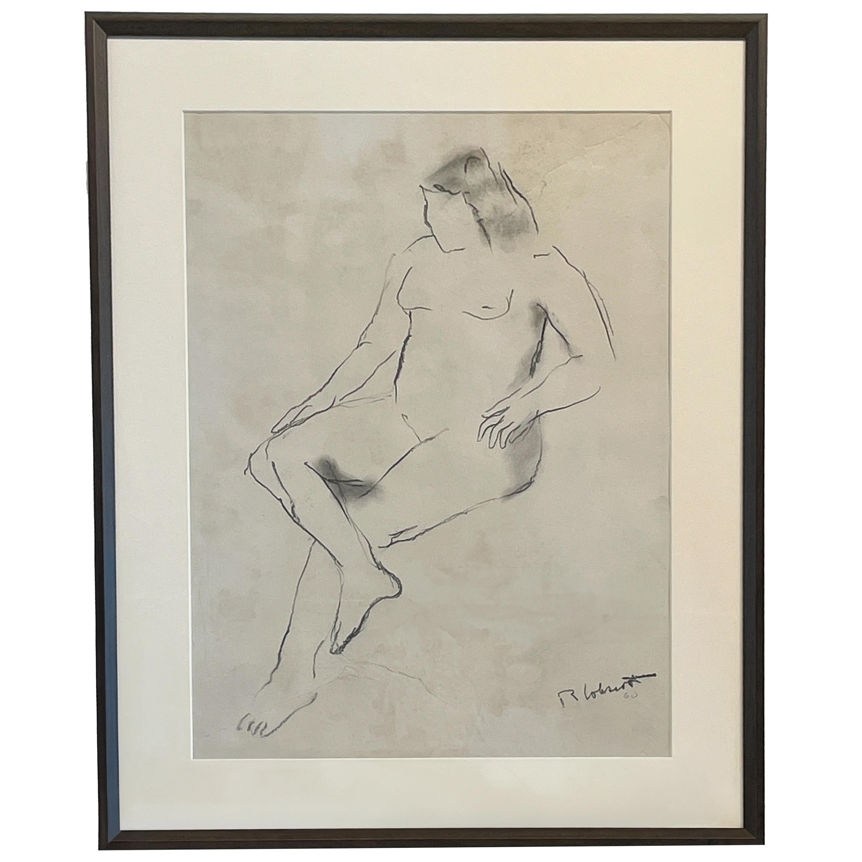 Medium Nude Drawings and Watercolors