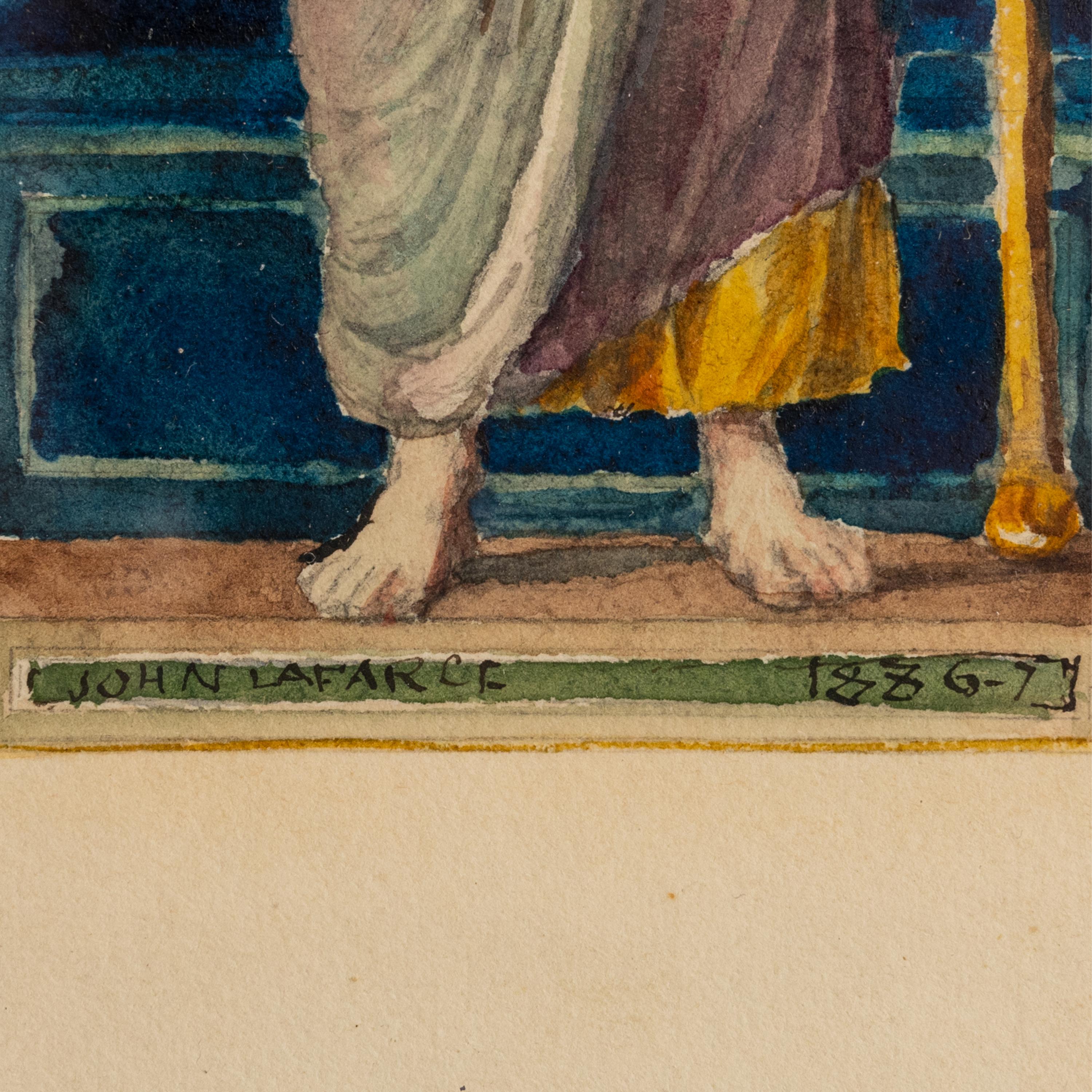 American Watercolor Angel Painting Stained Glass John La Farge New York 1886 2