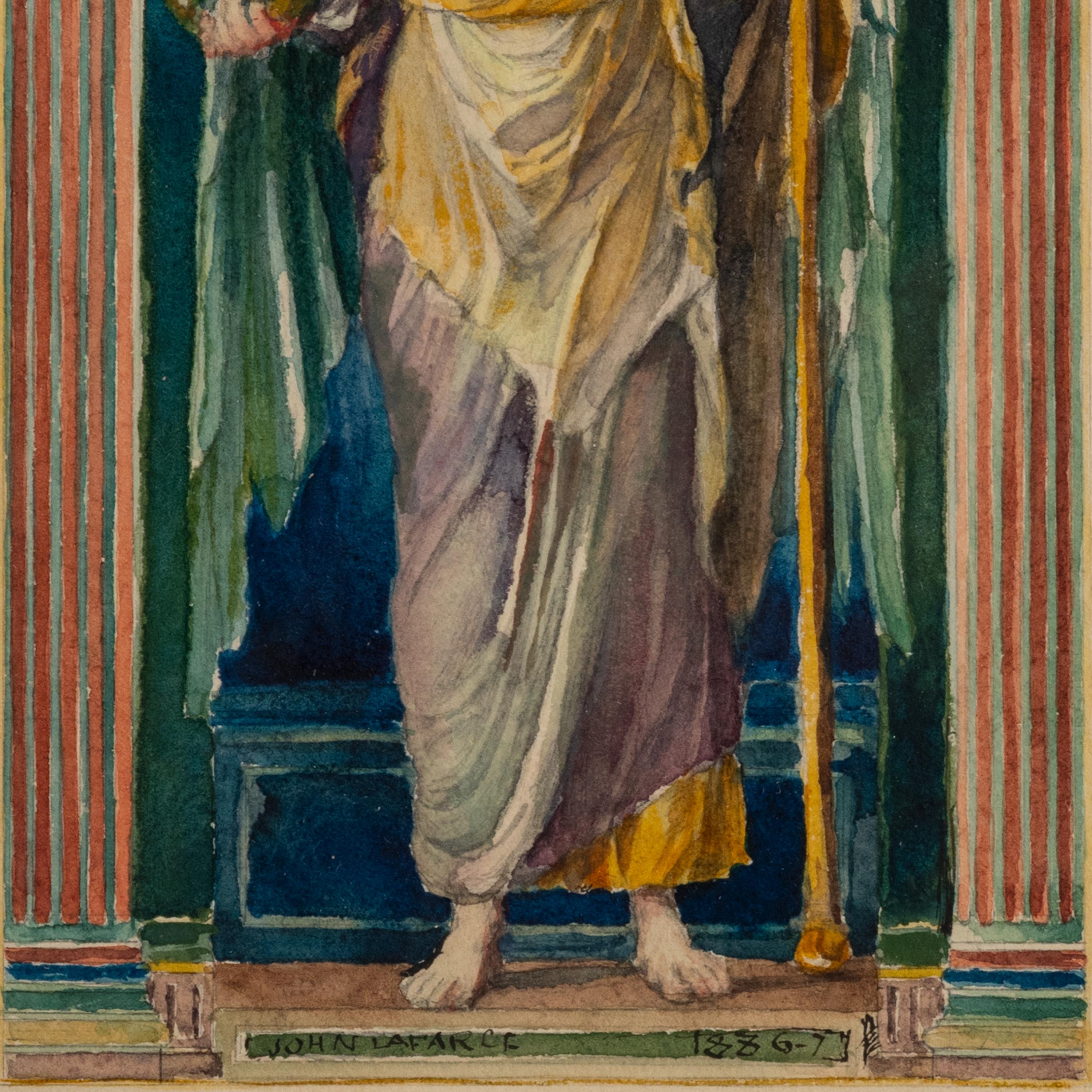 American Watercolor Angel Painting Stained Glass John La Farge New York 1886 1