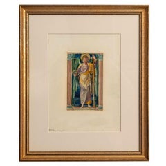 American Watercolor Angel Painting Stained Glass John La Farge New York 1886