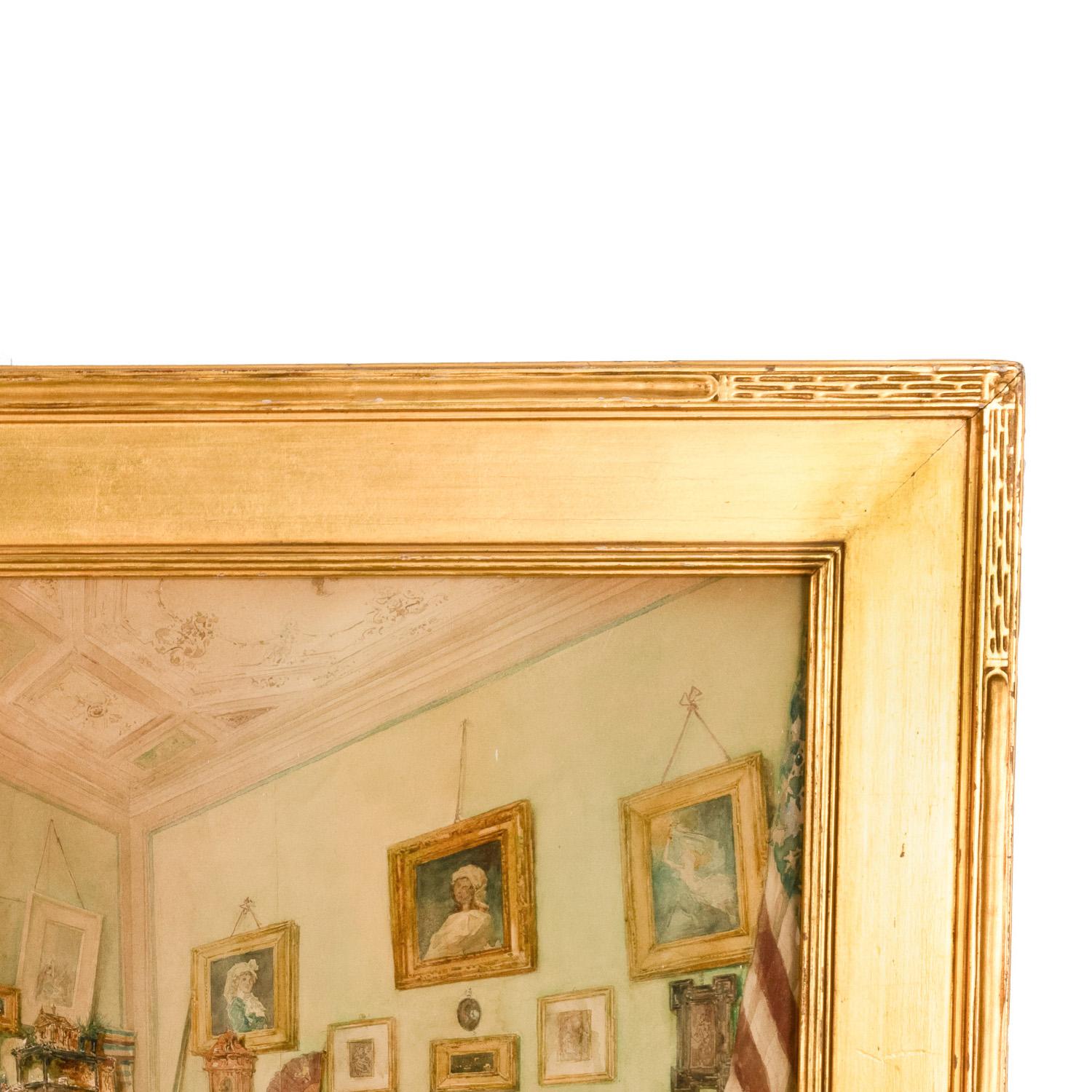 Pregevole acquerello italiano del XIX secolo che dipinge scene di interni romani del 1880 in vendita 5