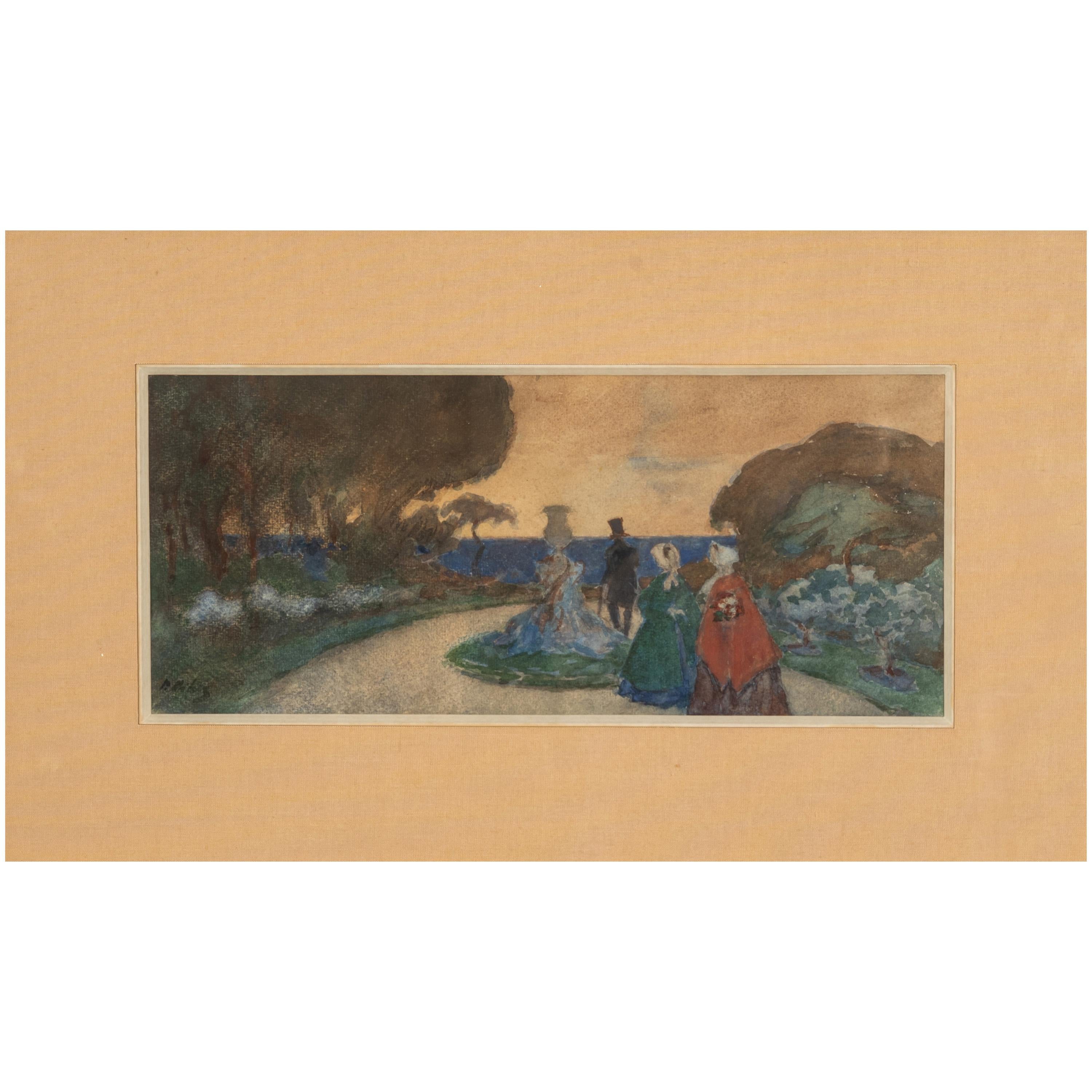 Pintura Paisaje Figurativo Acuarela Gouache Impresionista Francés Ruso - Art de Pyotr Alexandrovich Nilus