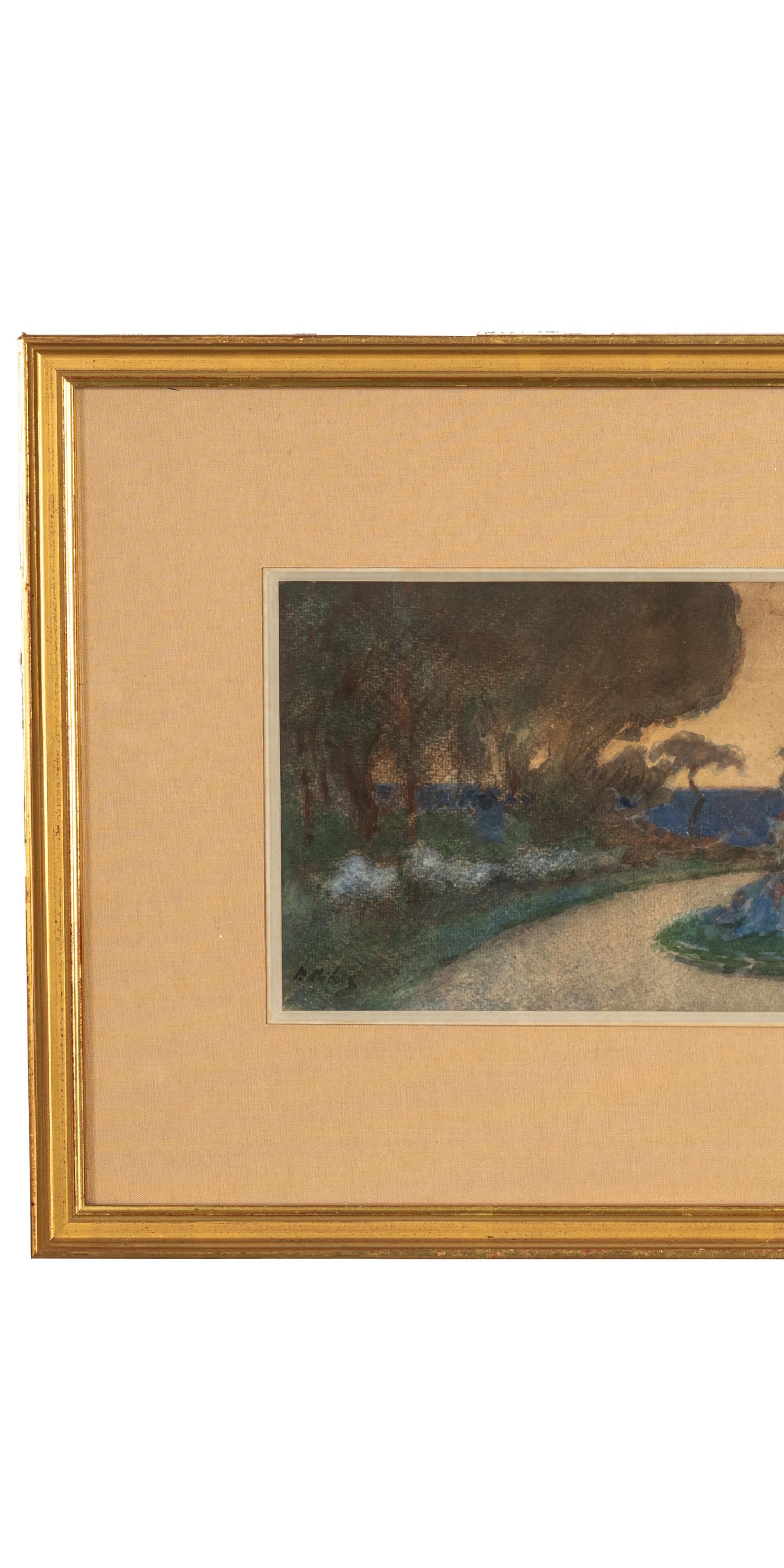 Importante pintura impresionista rusa-francesa al gouache y acuarela de Piotr Alexandrovich Nilus (Пётр Александрович Нилус en francés Pierre Nilouss (1869- 1943), firmada hacia 1925.
Nilus fue un célebre pintor impresionista ruso imperial francés y
