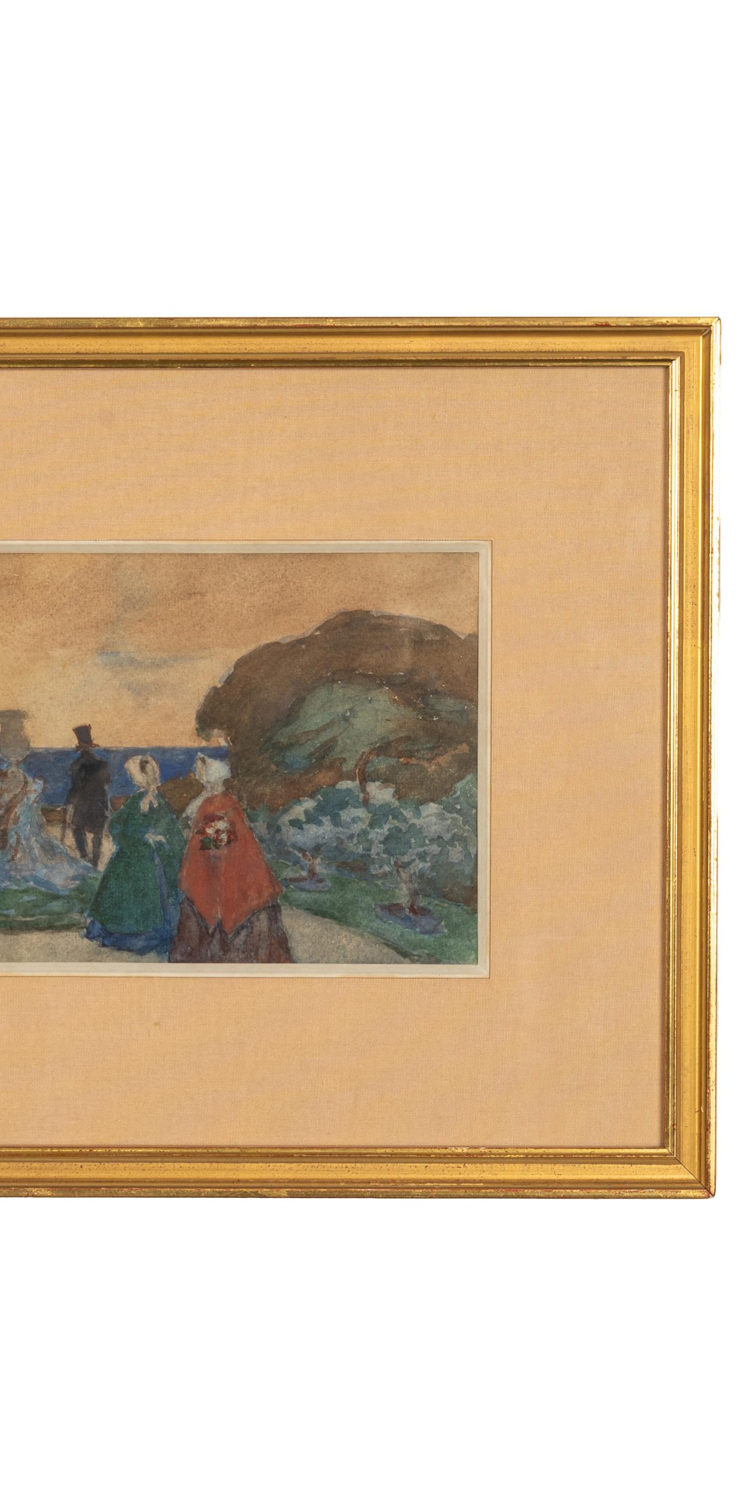 Pintura Paisaje Figurativo Acuarela Gouache Impresionista Francés Ruso en venta 1