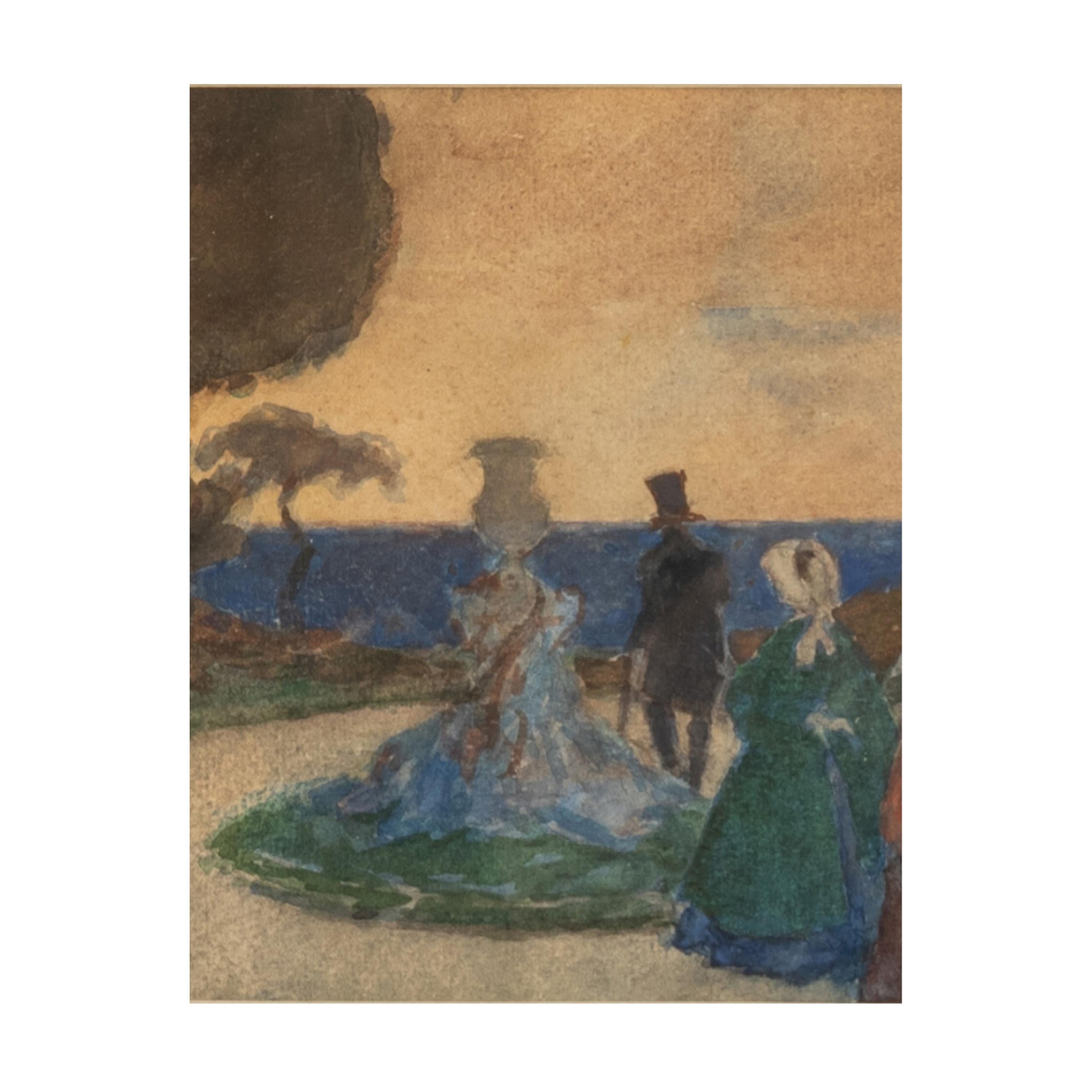 Pintura Paisaje Figurativo Acuarela Gouache Impresionista Francés Ruso en venta 3