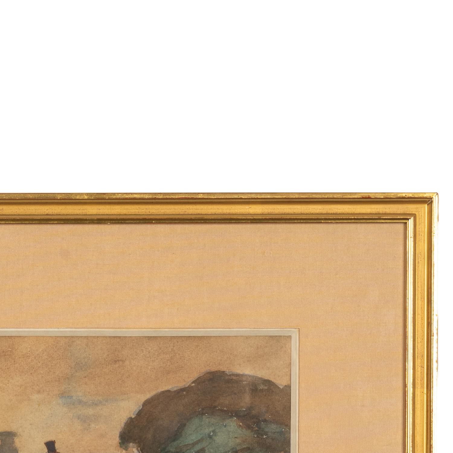 Pintura Paisaje Figurativo Acuarela Gouache Impresionista Francés Ruso en venta 6