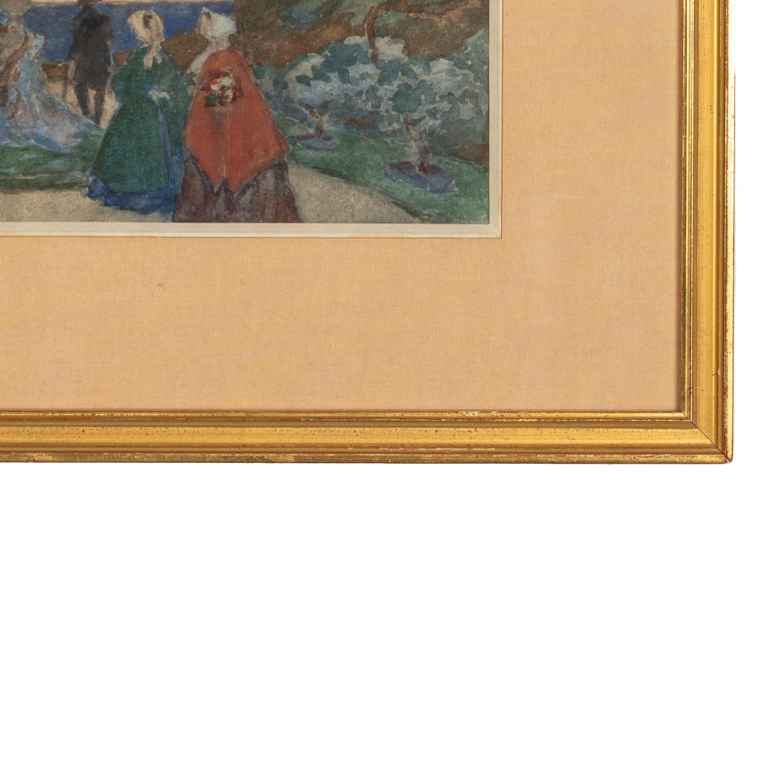 Pintura Paisaje Figurativo Acuarela Gouache Impresionista Francés Ruso en venta 8