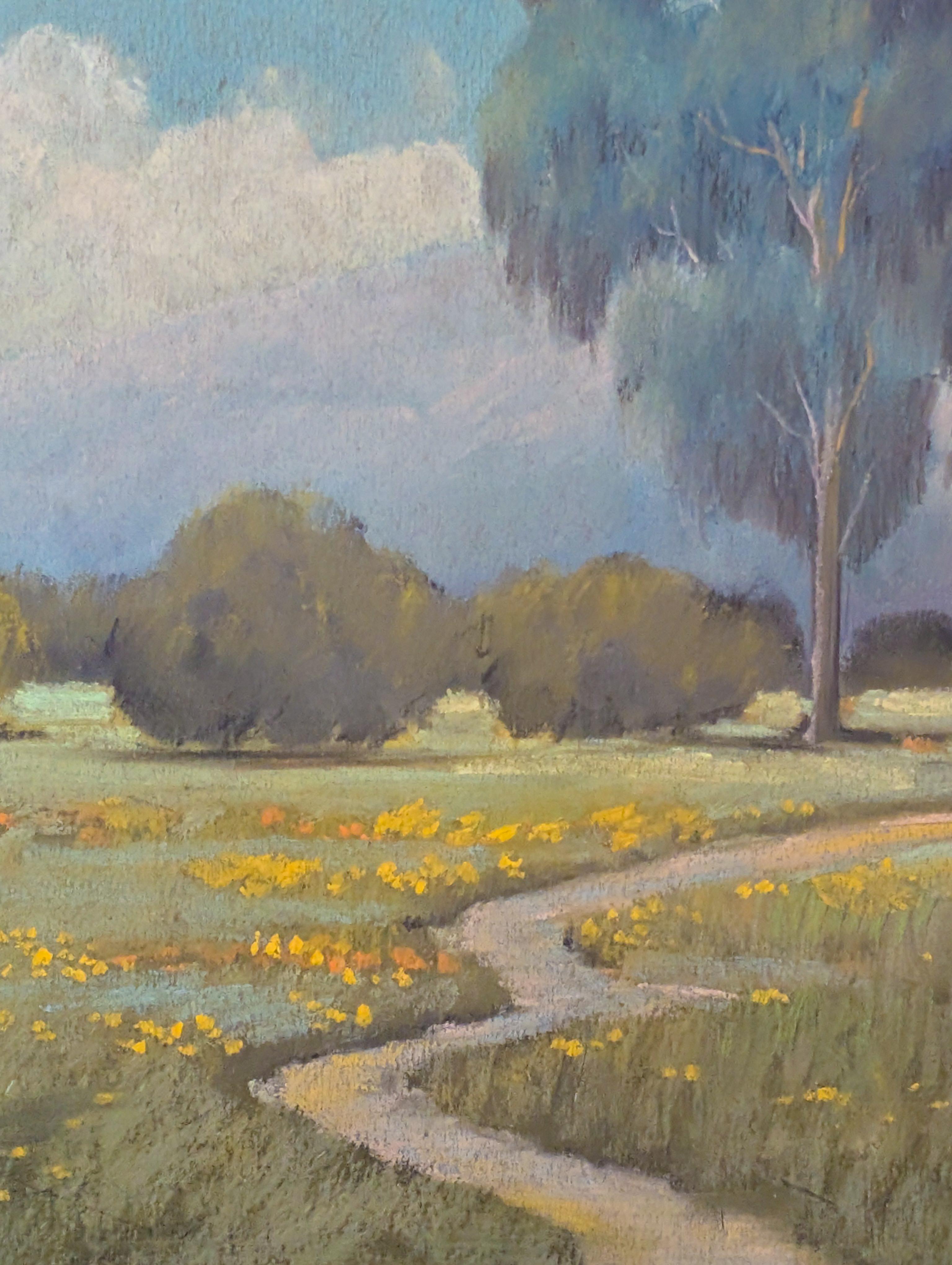 Antico dipinto di paesaggio a pastello impressionista americano Alameda California in vendita 4