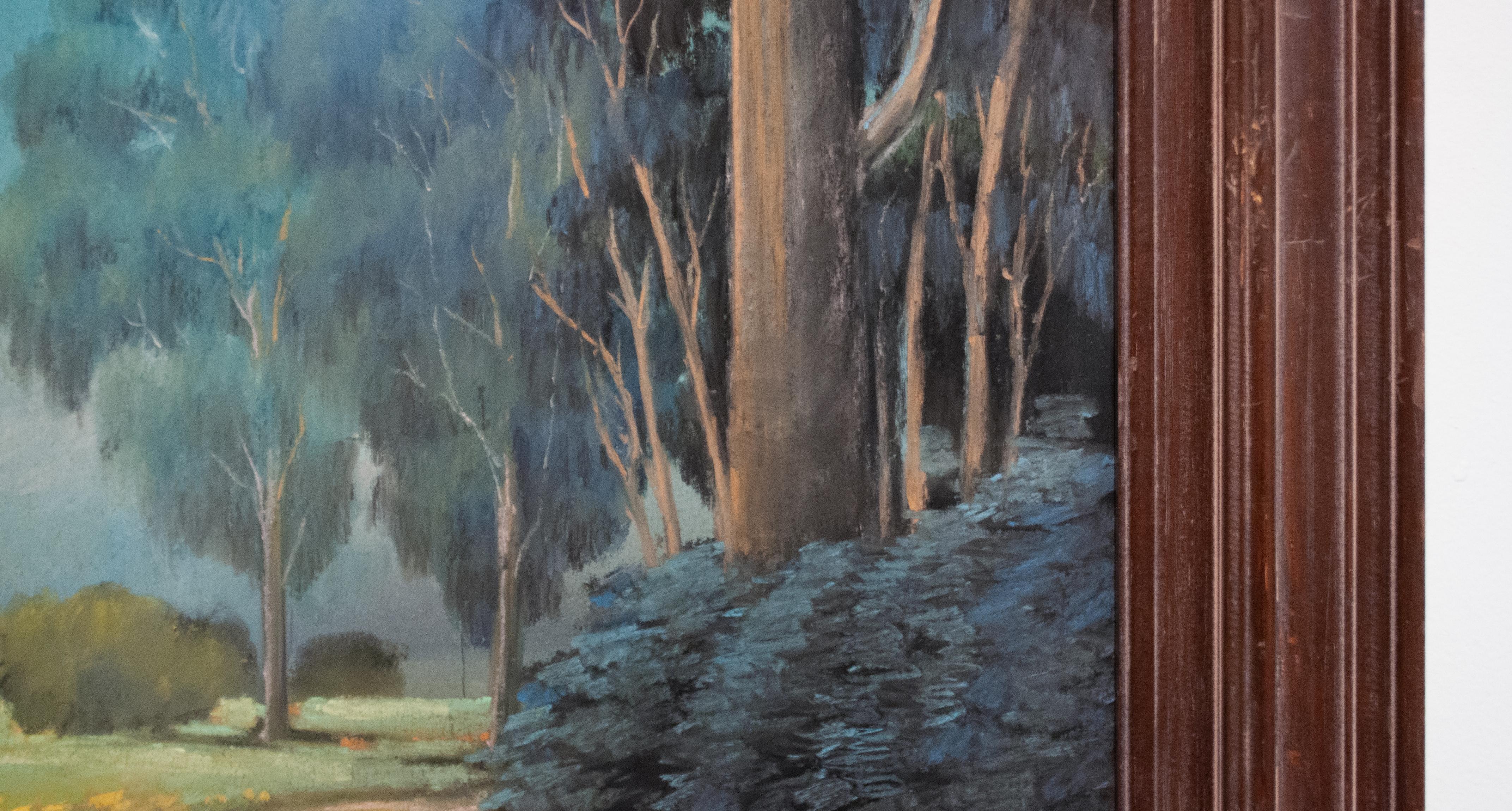 Antico dipinto di paesaggio a pastello impressionista americano Alameda California in vendita 5