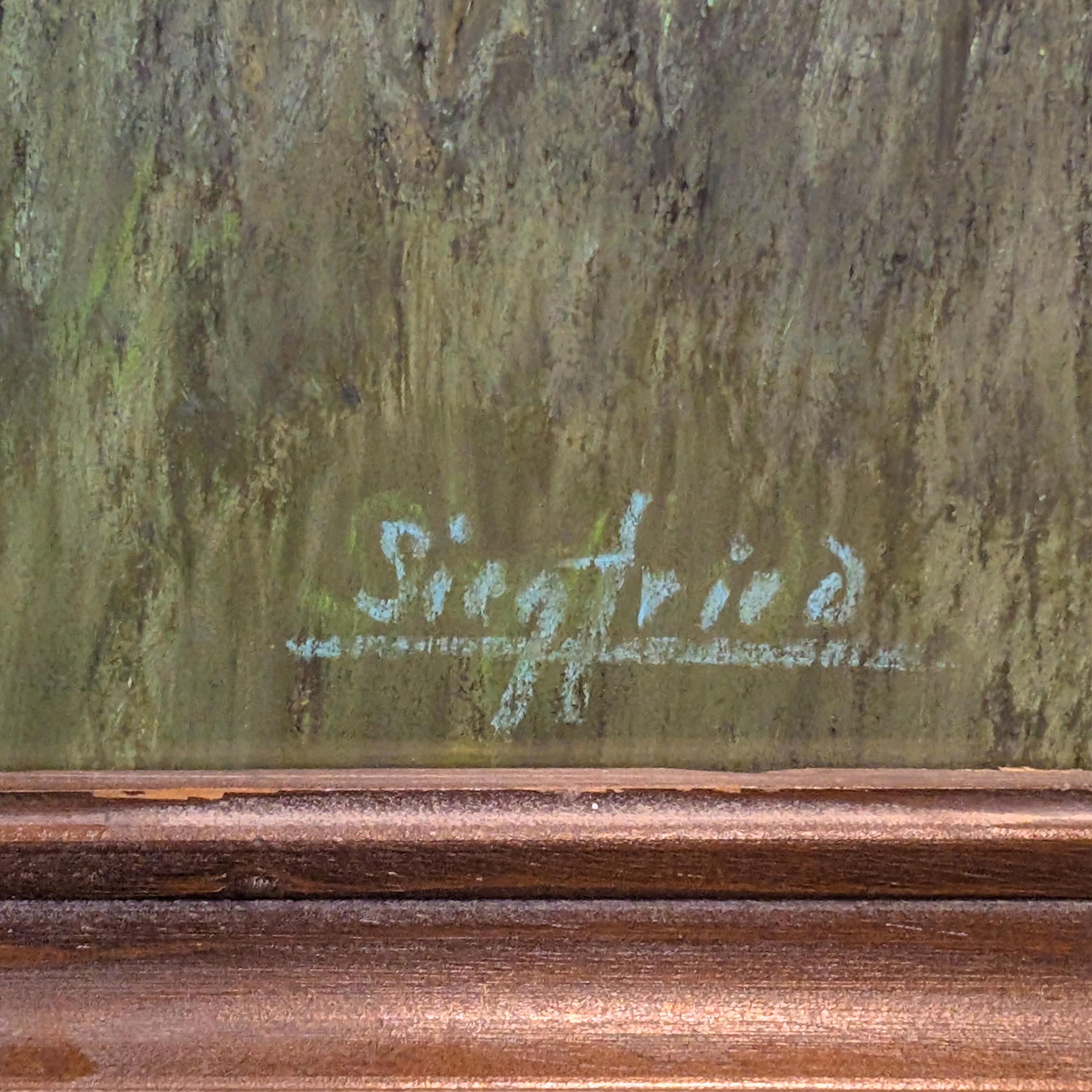 Antico dipinto di paesaggio a pastello impressionista americano Alameda California in vendita 8