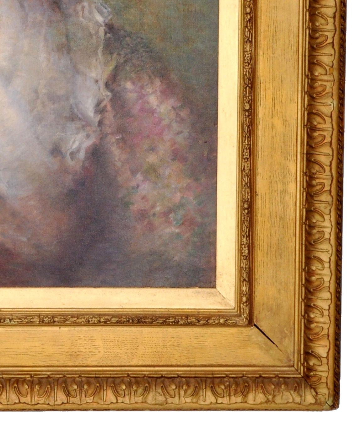 Ancienne huile sur toile anglaise de la fin du XIXe siècle représentant un portrait de femme, 1900 en vente 4