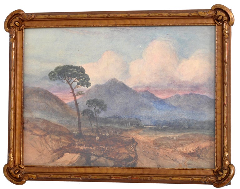 Antique Scottish Impressionist Watercolor Landscape Painting Dunbartonshire  For Sale 9