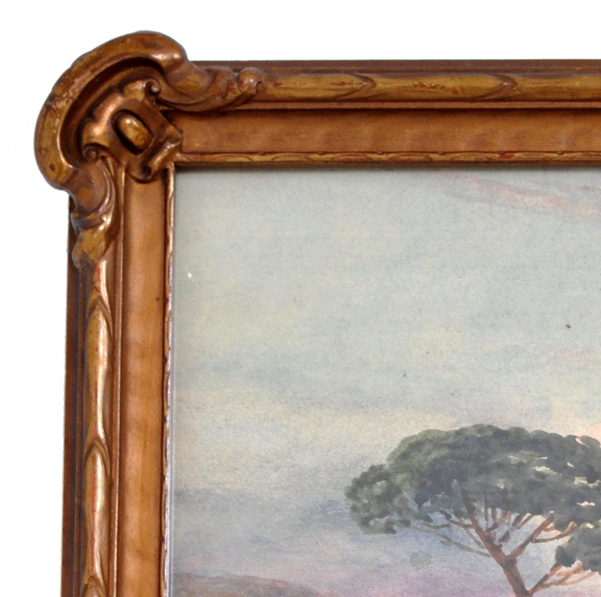 Antique Scottish Impressionist Watercolor Landscape Painting Dunbartonshire 2