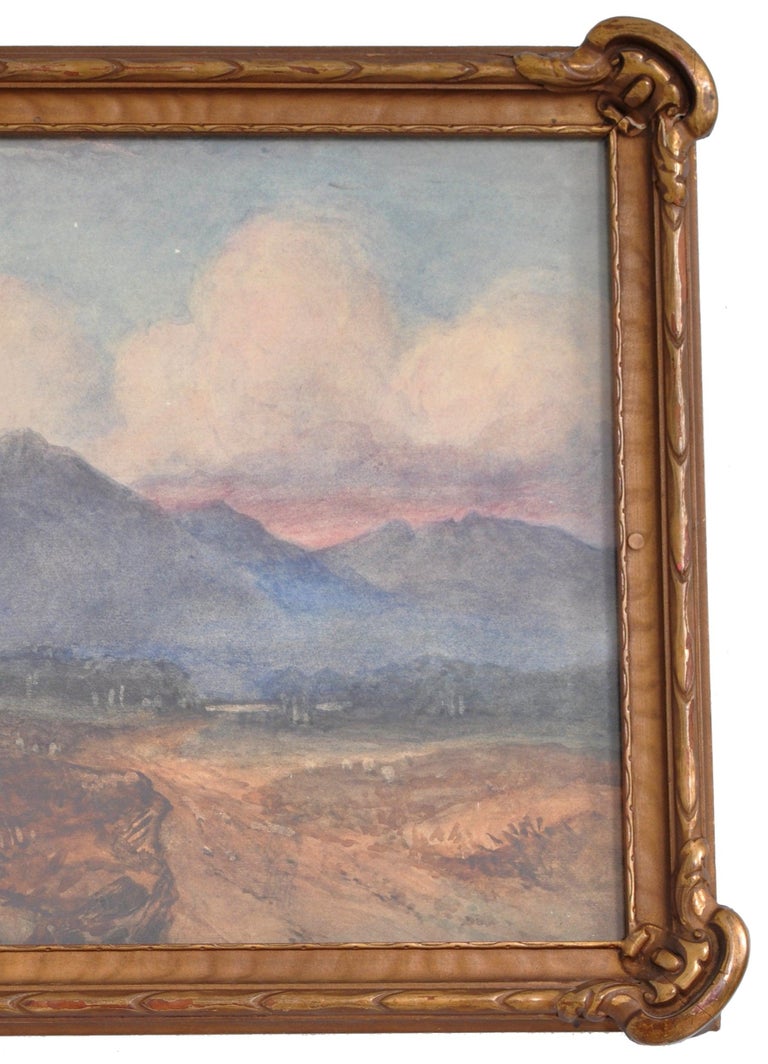 Antique Scottish Impressionist Watercolor Landscape Painting Dunbartonshire  For Sale 3