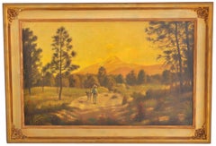 Antique American Oil on Canvas by Charles Holloway South American Landscape 1915