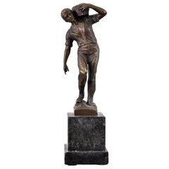 Antique Austrian Bronze Sculpture Statue Secessionist Male Figure Circa 1910