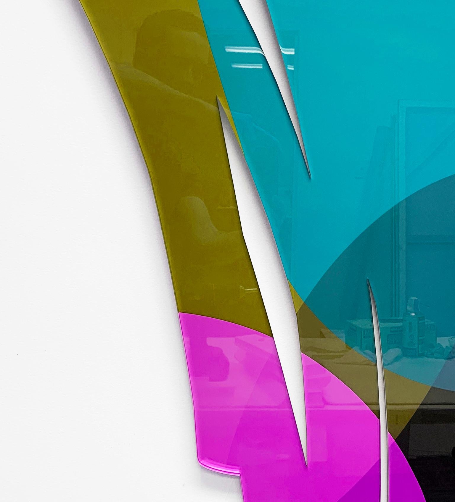 Scribbles Teal Magenta - Abstract Sculpture by Ryan Coleman