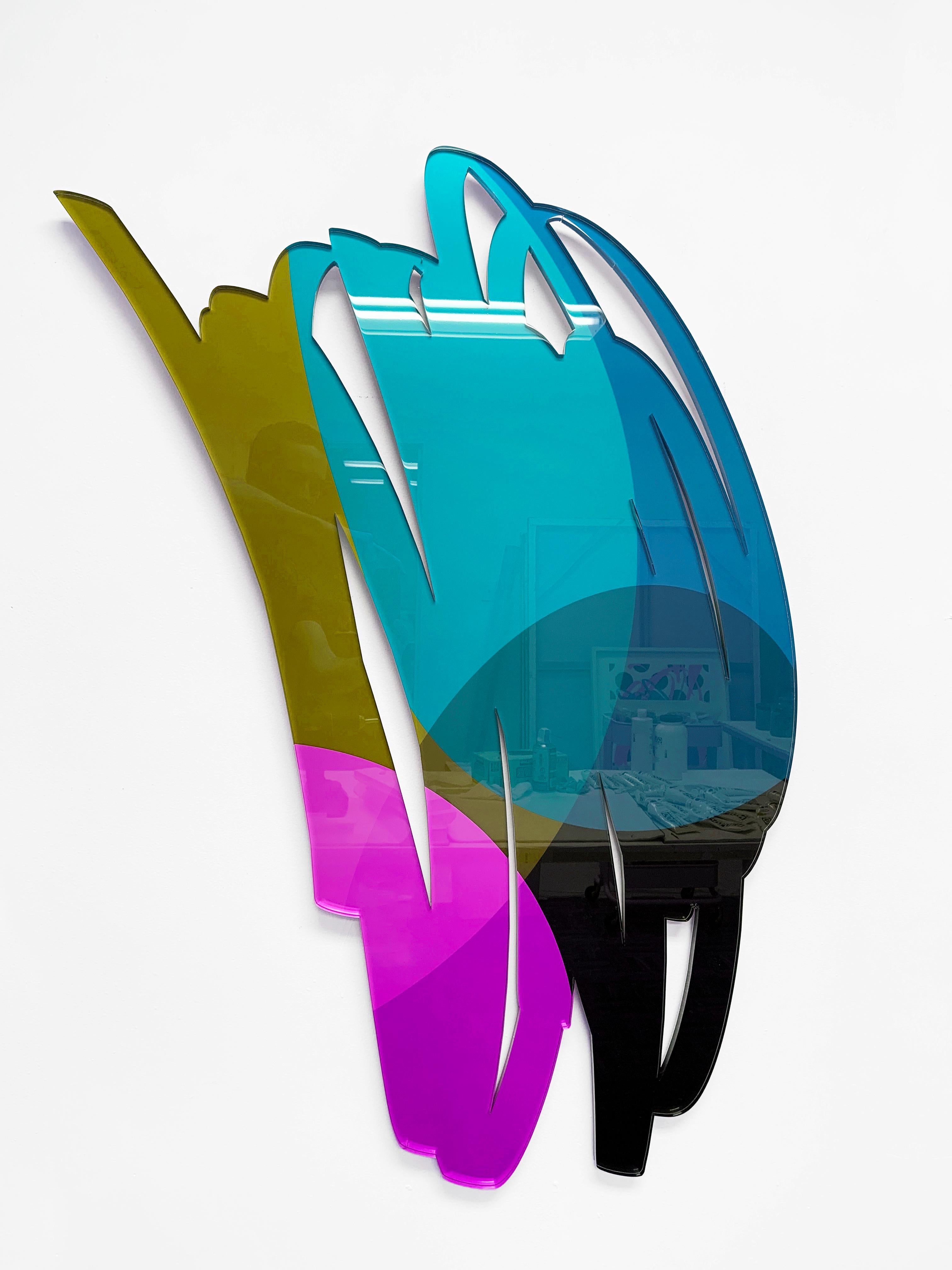 Scribbles Teal Magenta - Sculpture by Ryan Coleman