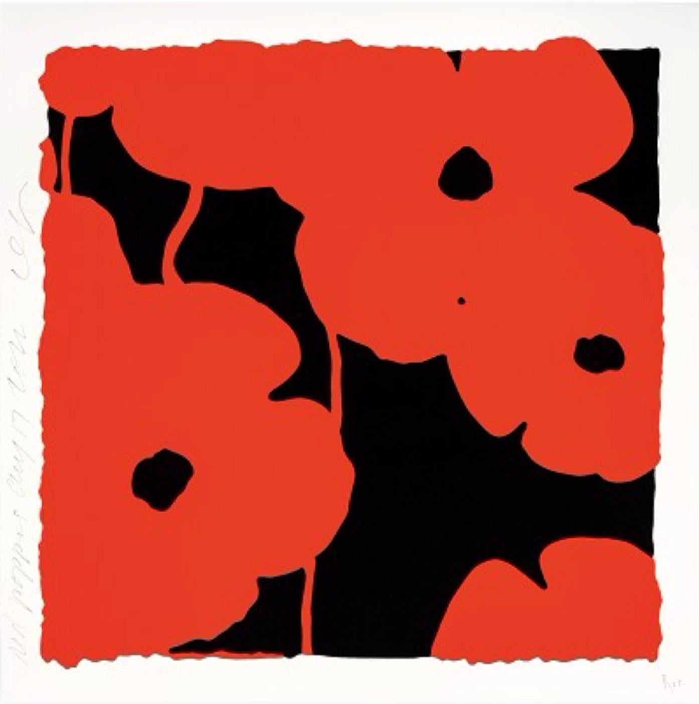 Donald Sultan Animal Print - Red Poppies, Aug 17, 2022 (Ed: 22/50) 