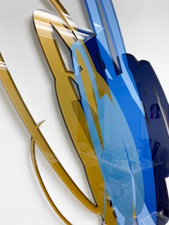 Triple Scribble Blue Gold