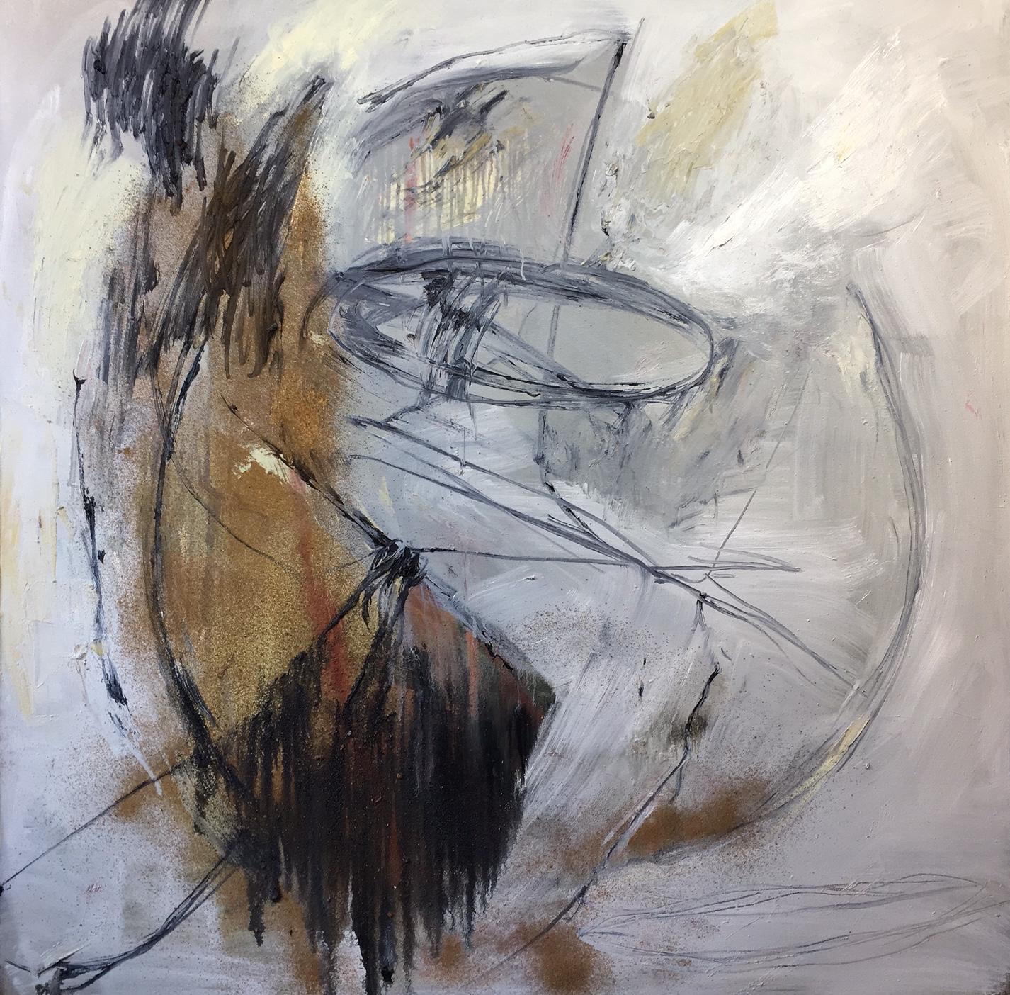 Madeleine Strindberg Abstract Painting - Broken Circle - large expressive abstract painting, Jerwood