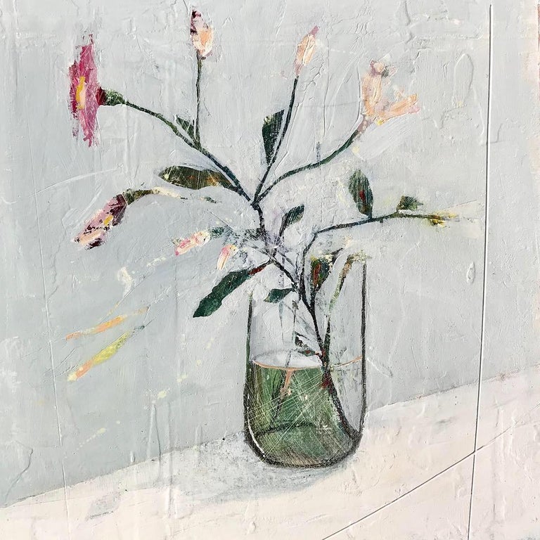 Jane Skingley From The Garden Jane Skingley Still Life Oil Painting Flowers In A Glass Vase For Sale At 1stdibs