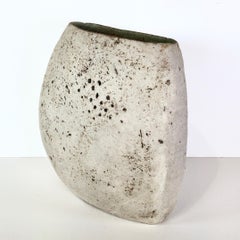 Used Irregular vessel II - stoneware ceramic, chalky, dry white glaze
