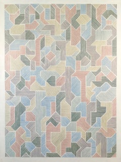 Jon Probert, City, large oil painting. Abstract, Geometric, London, System
