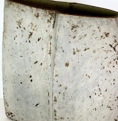 Irregular vessel III - ceramic pot, chalky, dry cream glaze