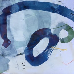 Navy I, 2018 - abstract painting with blue, contemporary art, minimalist