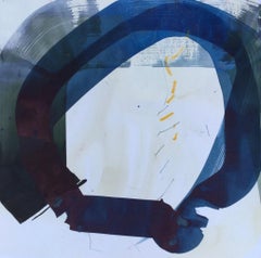 Navy II, 2018 - abstract painting with blue, contemporary art, minimalist