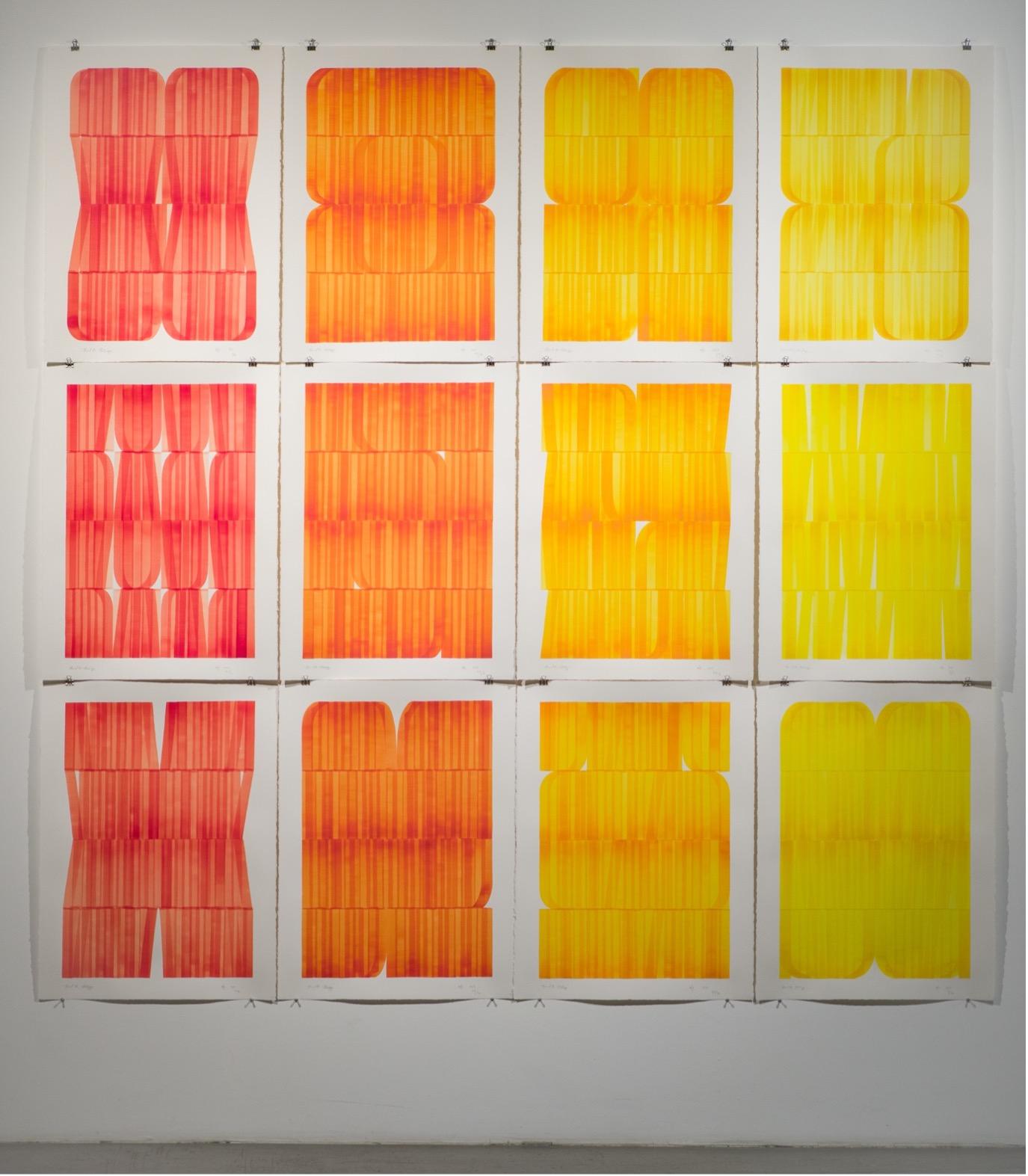 O.3/Y.5 Grid de Michael Marlowe, aquarelle sur papier