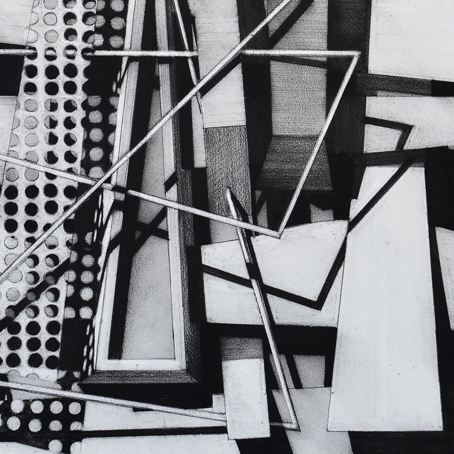 Threaded - Gray Abstract Drawing by Travis Rice