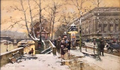 Le Quai de Louvre, scène de ville impressionniste française