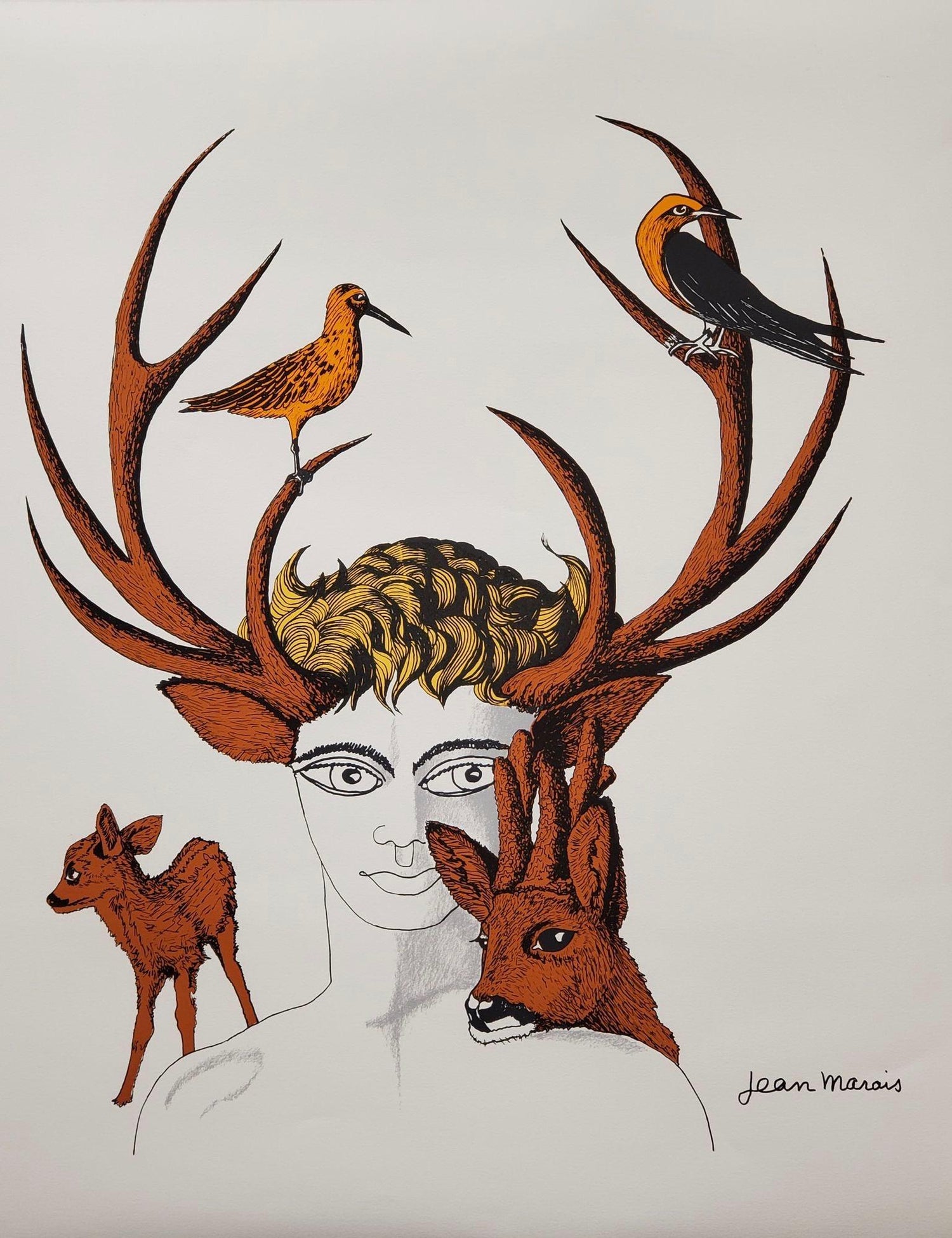 Jean Marais Jean Marais Le Faune Aux Bois De Cerf Sur For Sale At 1stdibs