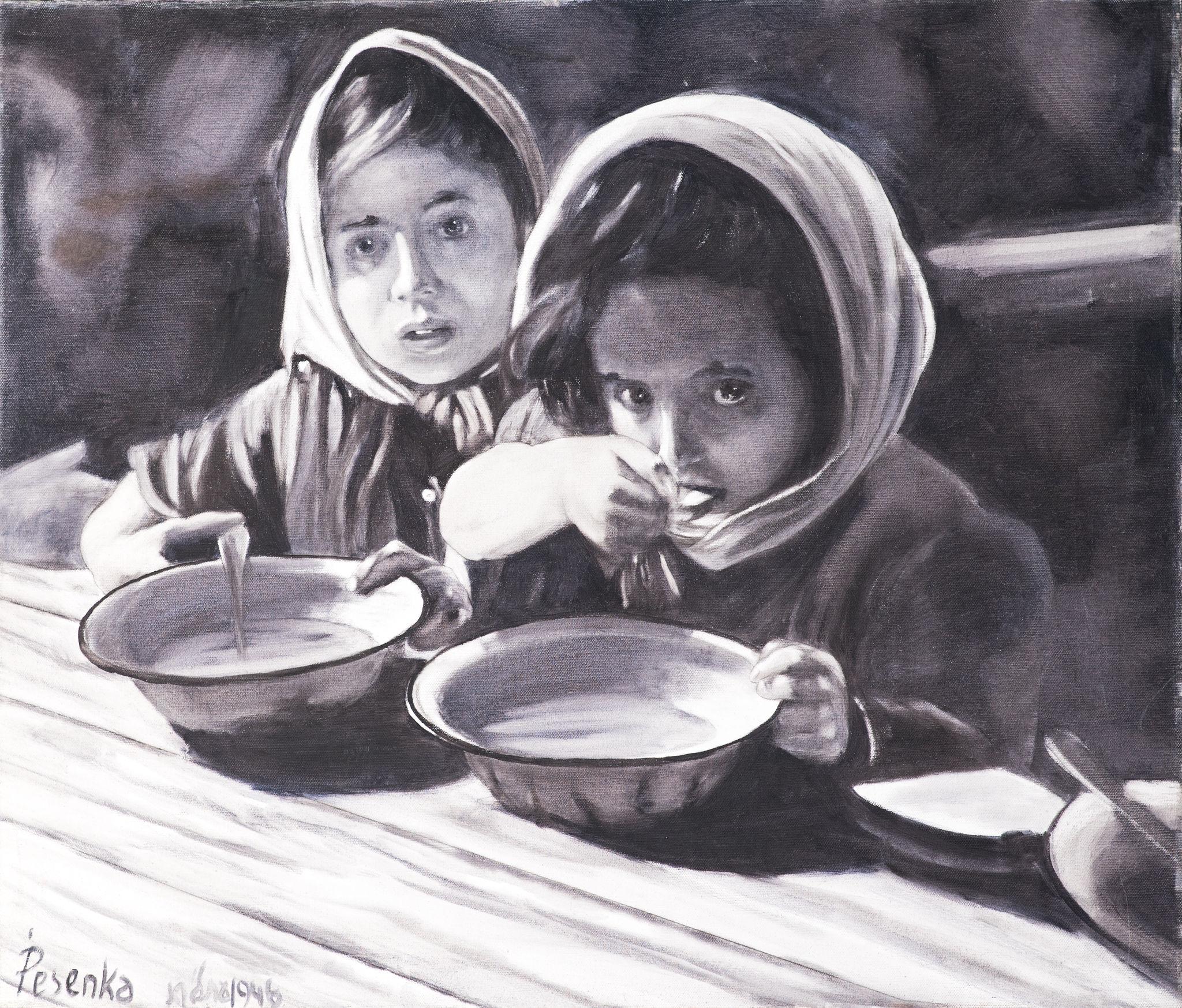 Ina Pesenka, 1946, Palestina, Óleo sobre lienzo, Pintura histórica, Artista israelí, Arte israelí