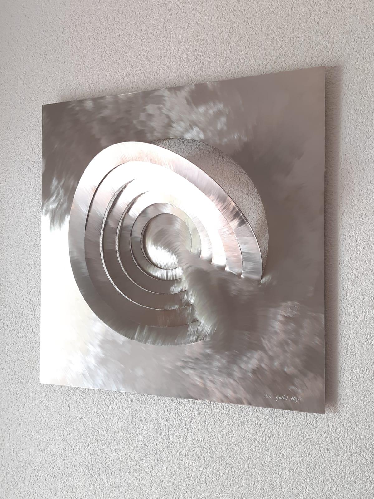 Ana Guitel Nigri Abstract Sculpture - Universe , 2,  Wall sculpture, Stainless steel