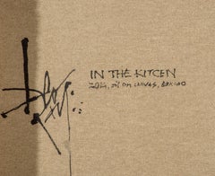 Leo Ray, In the kitchen, Acrylic on canvas