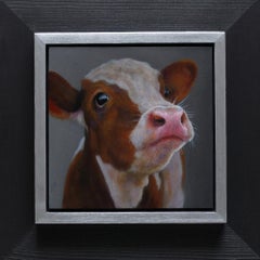 ''Cow 3'' Contemporary Dutch Oil Painting of a Cow