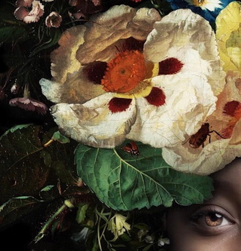 ''Fading Flowers Lemon'', Portrait of Girl with Flower Still-Life - Photograph by Yvonne Michiels