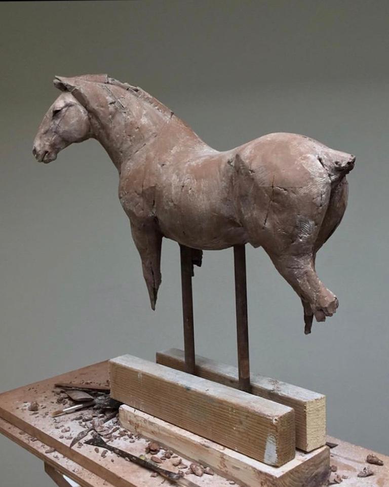 ''Draught Horse'', Contemporary Bronze Sculpture Portrait of a Brown Horse 1