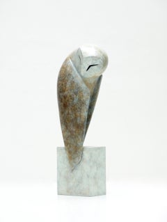 "Bastion" Contemporary Bronze Sculpture Portrait of an Owl