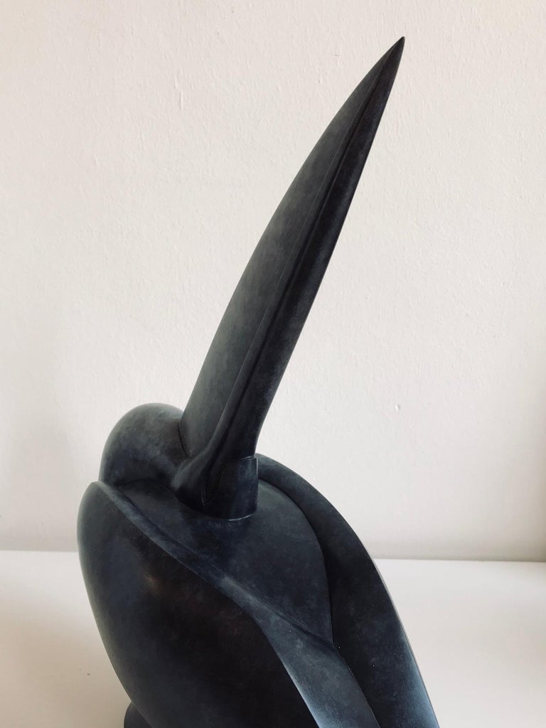 Anthony Theakston Portrait En Bronze Contemporain D un P lican Bleu anthony-theakston-portrait-en-bronze-contemporain-d-un-p-lican-bleu
