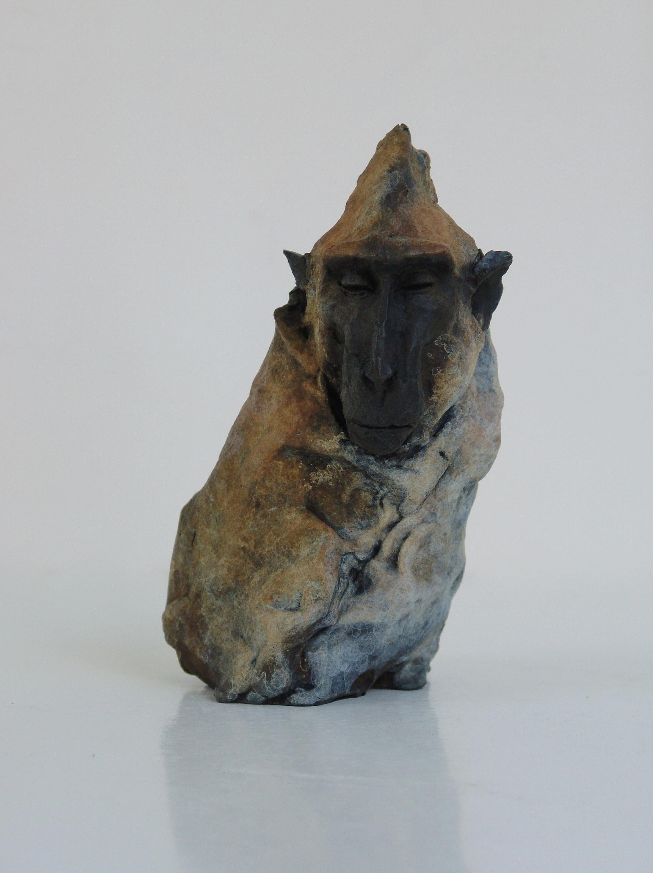Nichola Theakston Figurative Sculpture - ''Monkey Sketch 2'', Contemporary Bronze Sculpture of a Primate, Monkey
