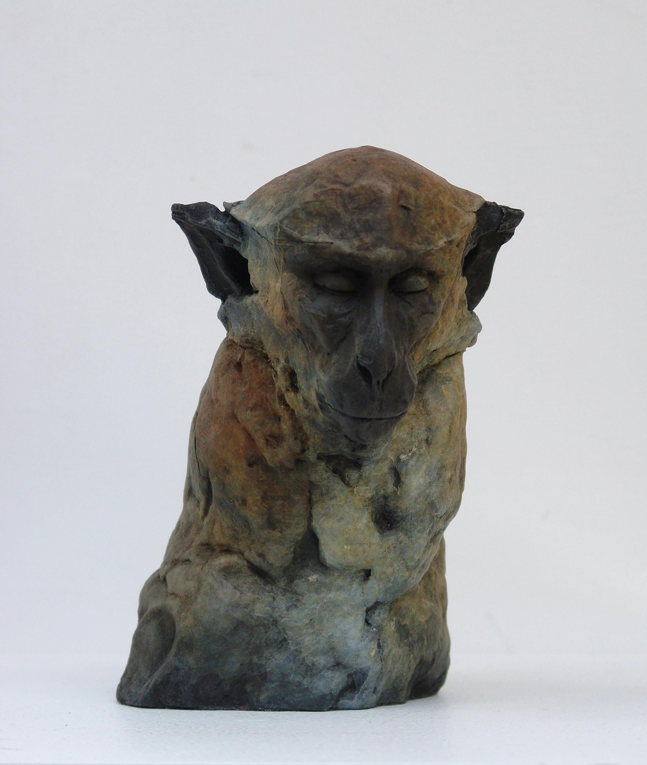 Nichola Theakston Figurative Sculpture - ''Monkey Sketch 1'', Contemporary Bronze Sculpture of a Primate, Monkey