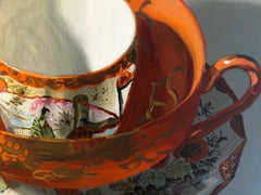 "Japanese porcelain stacking of orange in the light" Dutch Still-Life Painting