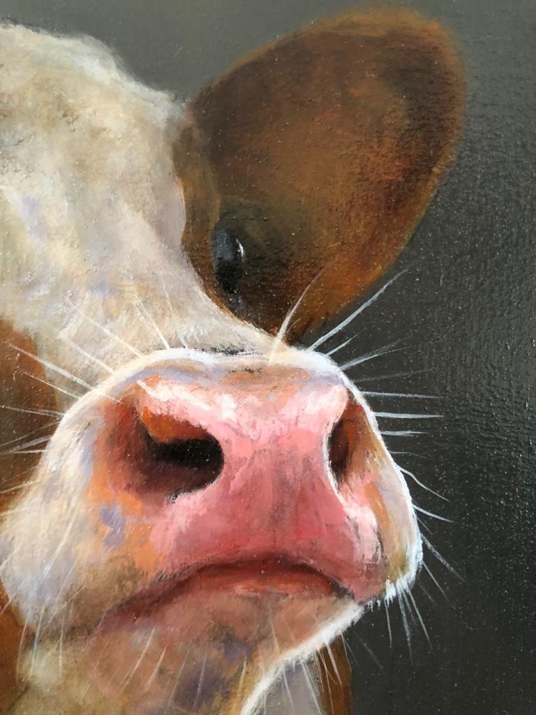 ''Cow 3'' Contemporary Dutch Oil Painting of a Cow 1