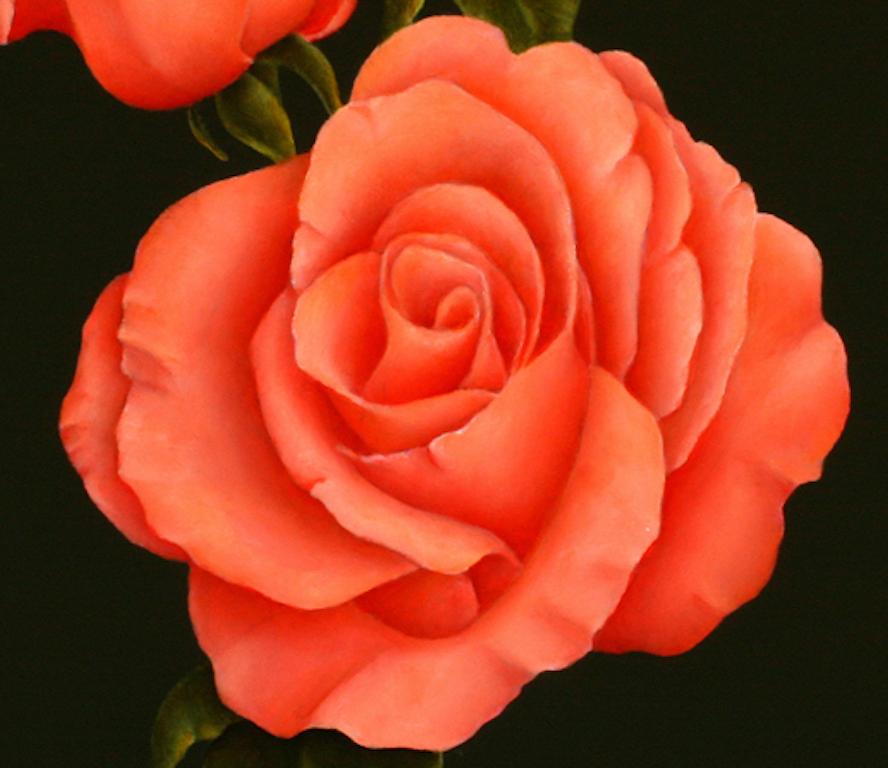 « Roses » - Peinture contemporaine néerlandaise de nature morte réaliste de roses  - Réalisme Painting par René Smoorenburg 