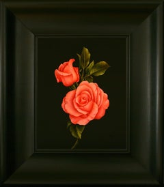 "Roses" Contemporary Dutch Fine Realist Still-Life Painting of Pink Roses