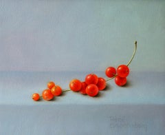"Red Berries" Contemporary Fine Dutch Realist Still-Life Painting of Fruit